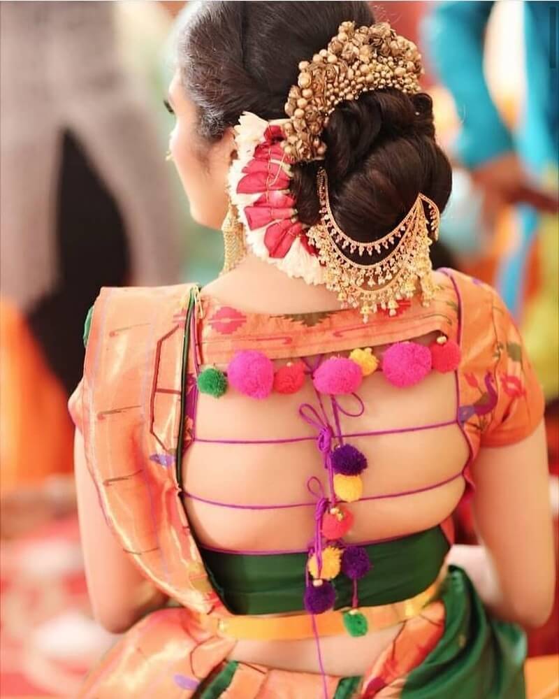 Fancy Dori Designs Your Wedding Blouse with pom pom