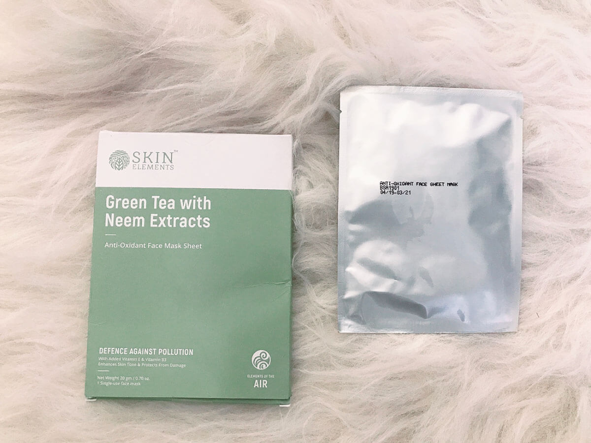 skin elements face mask sheet green tea review