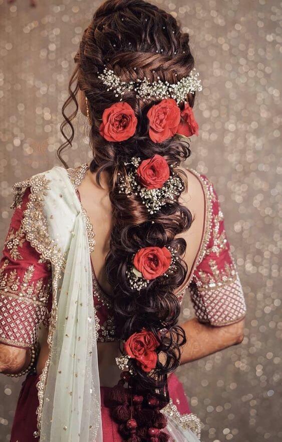 wedding reception Hairstyles With Flowers