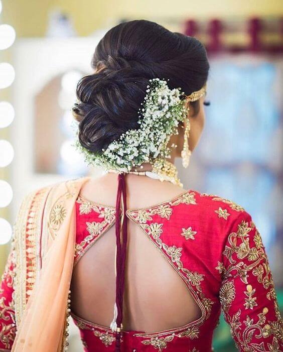 Bridal Bun with Roses | Bun Hairstyle with Flower| Wedding Bun Hairstyles| Indian  Bridal Hairstyles - YouTube