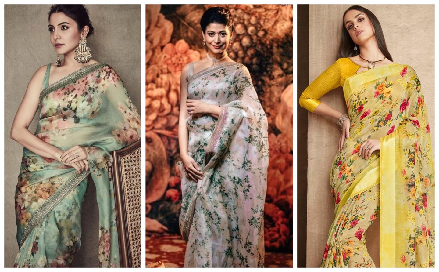 Top12 Beautiful Floral Sarees For This Diwali