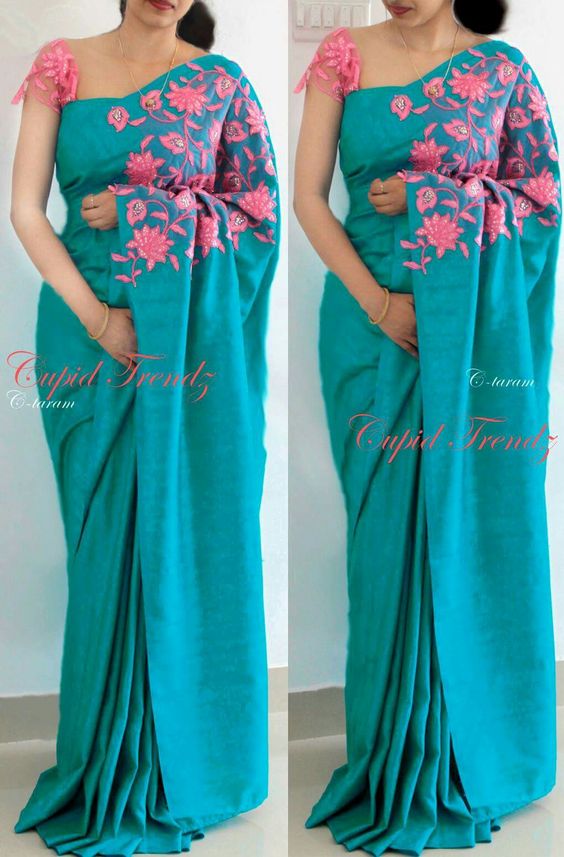 beautiful floral saree 