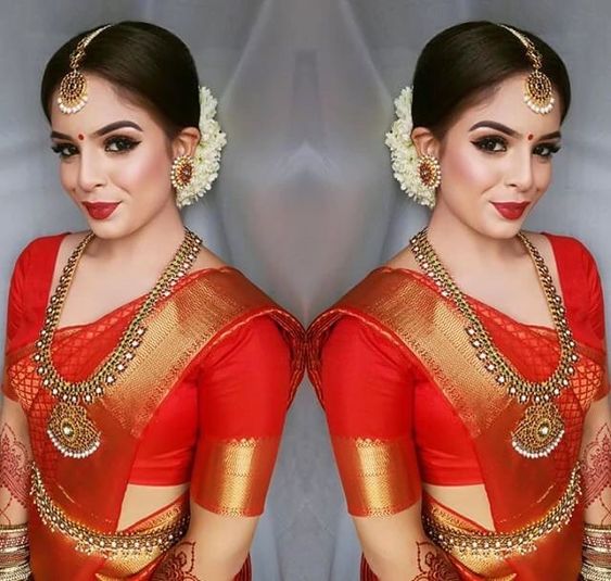 Red Silk Saree and Blouse Designs For Wedding