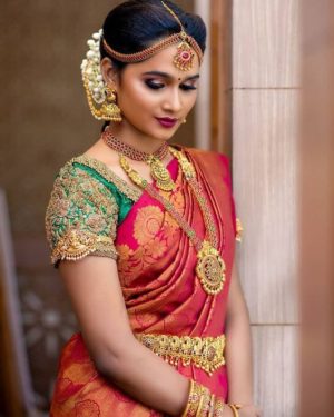 70 Red Silk Saree and Blouse Designs For Wedding - Candy Crow