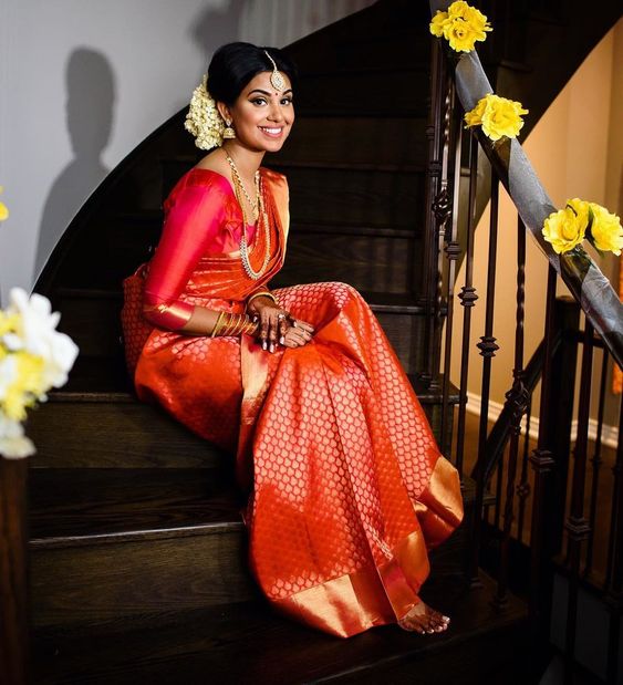 Red Silk Saree and Blouse Designs For Wedding