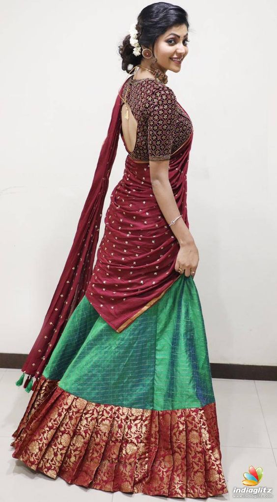 40 Half Saree Designs That Are in Trend This Year - Candy Crow
