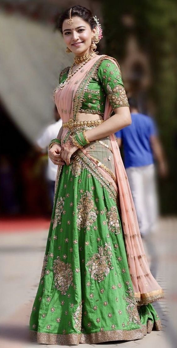 Ethnic and Stylish Half Saree Designs For Wedding Ceremony | Saree designs, Half  saree lehenga, Half saree designs
