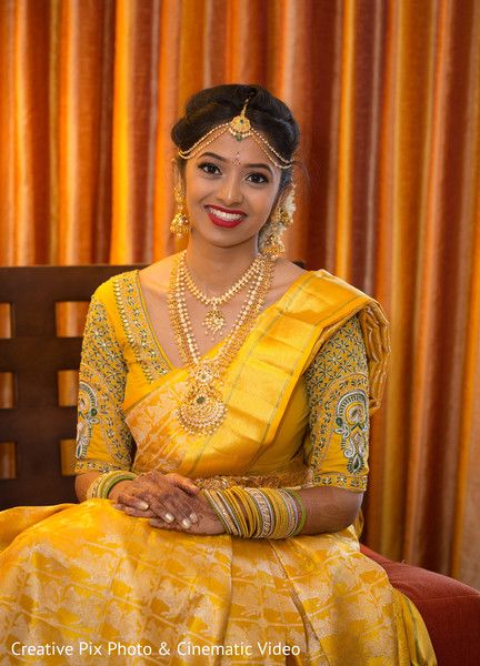 yellow wedding saree blouse