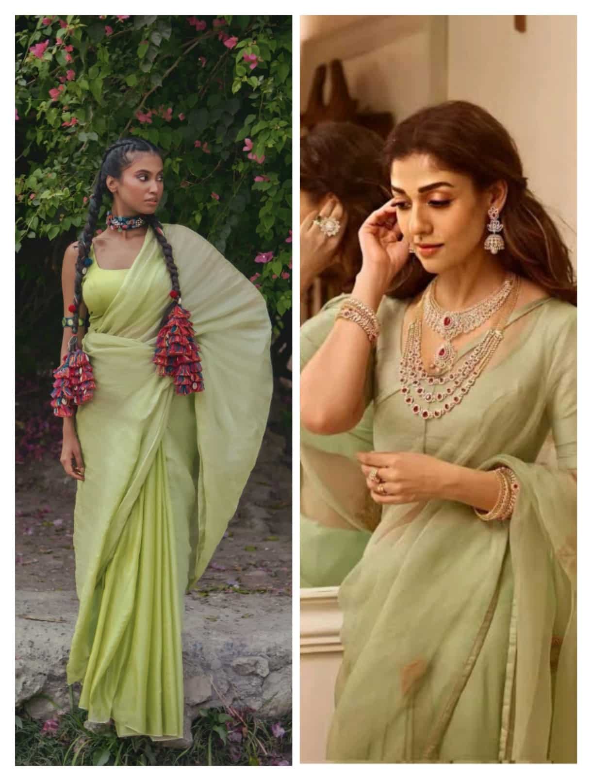 buy nayanthara green saree online